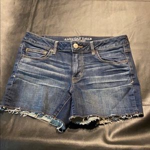 AE dark jean shorts